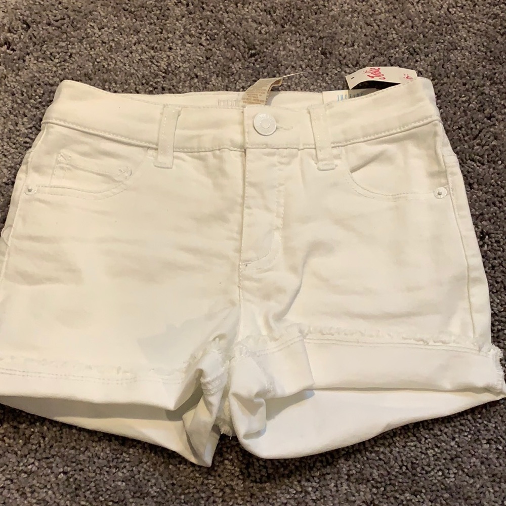 Justice white frayed denims shorts